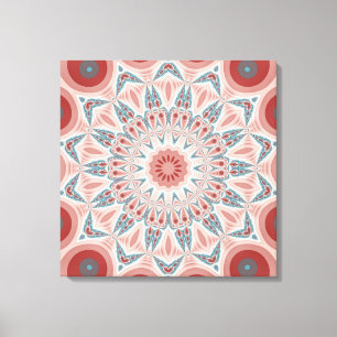 Striking Modern Kaleidoscope Mandala Triptych Canvas Print