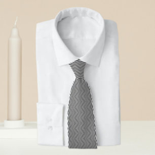 Striking Monochrome Geometric Necktie