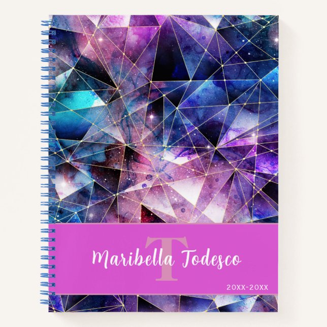 Striking Multicolor Gemstone Gold Notebook (Front)