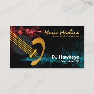 Striking Music Sound Waves Professional DJ Business Card