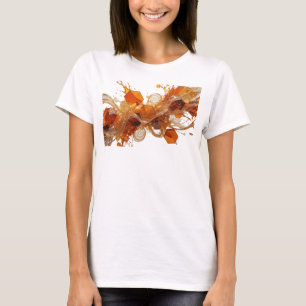 Striking Orange ORANGE CUBES AND LIQUID SPLASHES T-Shirt