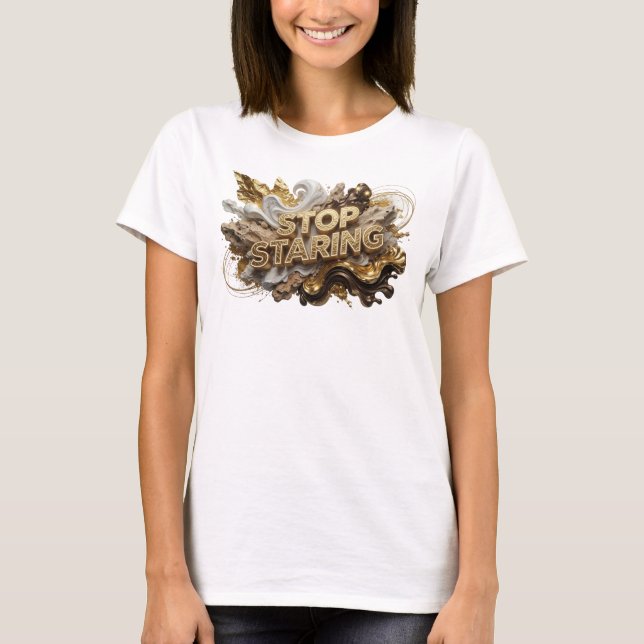 Striking Orange STOP STARING Graphic Tee (Front)