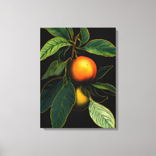 Striking Oranges on a Black Background Canvas Print