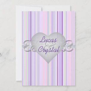 Striking Pastel Pinstripe Purple Invitation