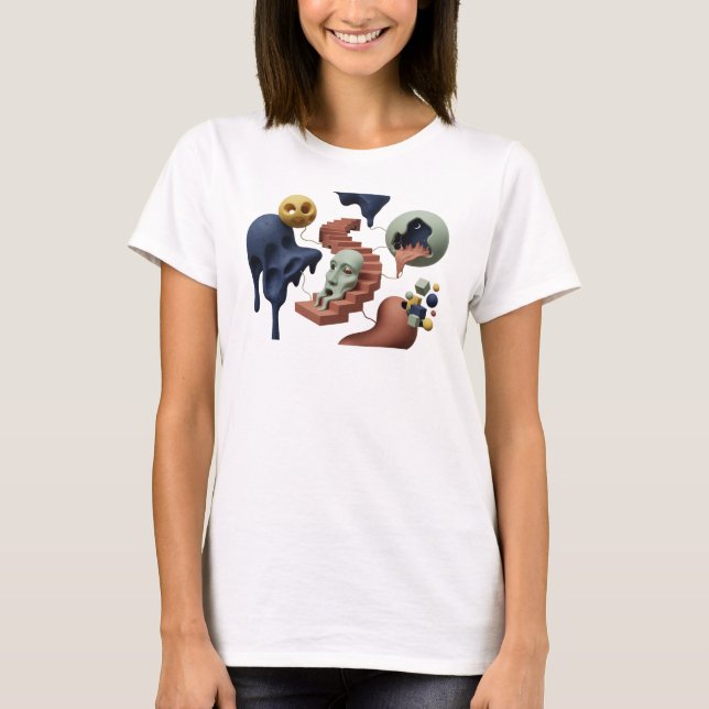 Striking Pink ABSTRACT ART Graphic Tee (Front)