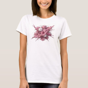 Striking Pink Abstract Cubes Art Print T-Shirt
