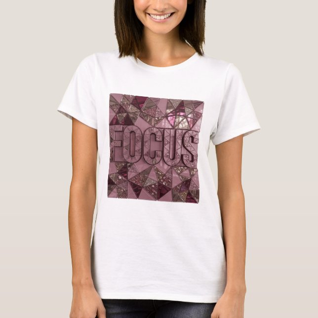 Striking Pink FOCUS Statement Design T-Shirt (Front)