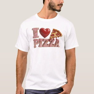 Striking Pink I LOVE PIZZA Wearable Art T-Shirt