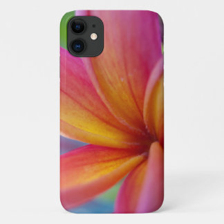 Striking Pink Tropical Plumeria Flower iPhone 11 Case