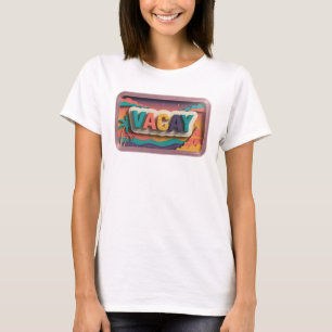 Striking Pink VACAY Text Design T-Shirt
