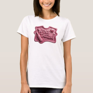 Striking Pink WINE TASTING Print T-Shirt