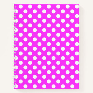 Striking Pink With Big White Polka Dots Notebook