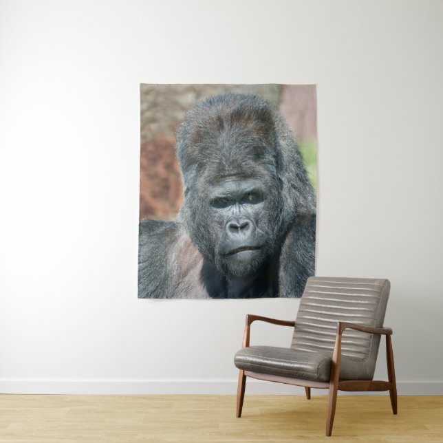 Striking Pose from Silverback Gorilla Tapestry (In Situ)