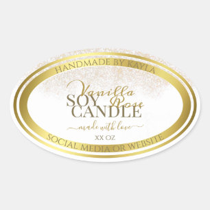 Striking Product Packaging Labels White and Gold