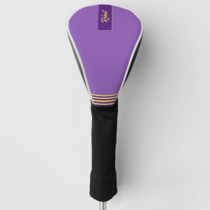 Striking Purple and Gold Modern  Golf Head Cover