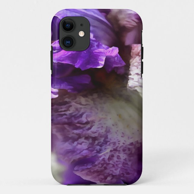 Striking Purple, Violet and Mauve Iris Abstract Case-Mate iPhone Case (Back)