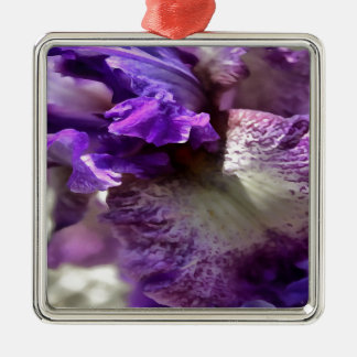 Striking Purple, Violet and Mauve Iris Abstract Metal Tree Decoration