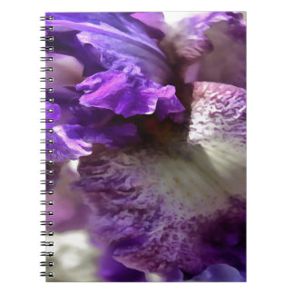 Striking Purple, Violet and Mauve Iris Abstract Notebook