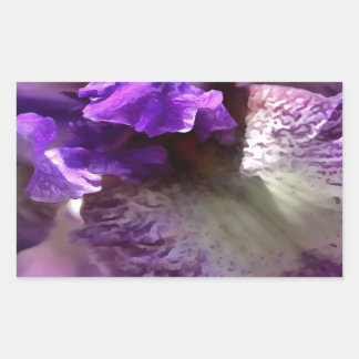 Striking Purple, Violet and Mauve Iris Abstract Rectangular Sticker