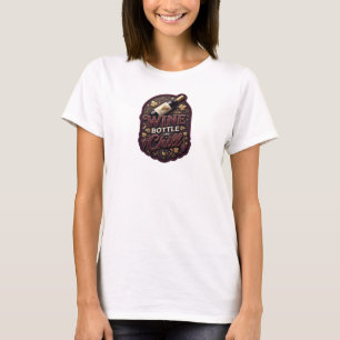 Striking Purple WINE BOTTLE AND CHILL Wearable Art T-Shirt
