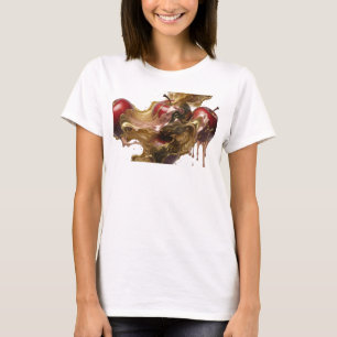 Striking Red Abstract Apple Fashion Print Tee