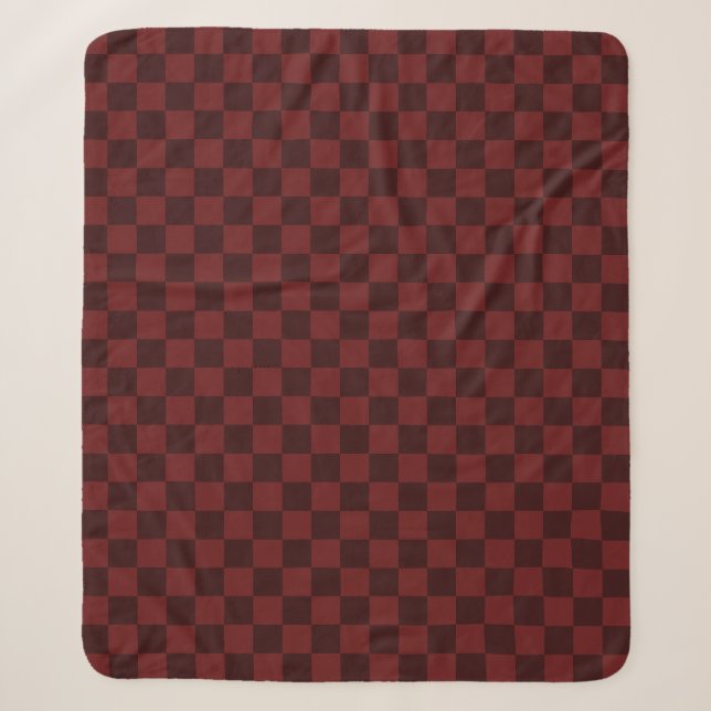 Striking Red and Black Chequerboard  Sherpa Blanket (Front)
