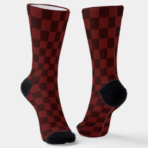 Striking Red and Black Chequerboard Socks