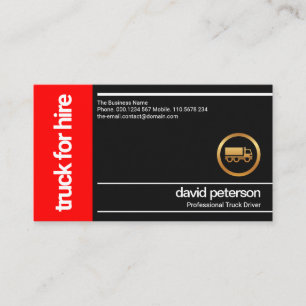 Striking Red Box Sharp White Lines Truck Driver Business Card