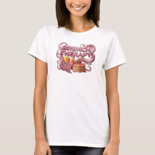 Striking Red BRUNCH THERAPY Quote Shirt