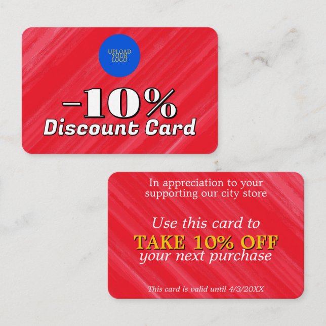 Striking Red Discount Card (Front/Back)