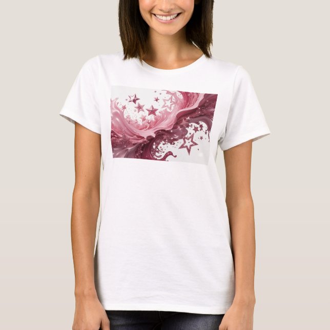 Striking Red STARS IN THE SKY Custom Tee (Front)