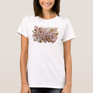 Striking Red TOO PRETTY Wearable Art T-Shirt
