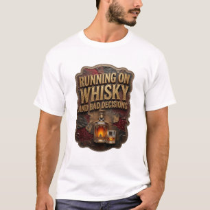 Striking RUNNING ON WHISKY AND BAD DECISIONS T-Shirt