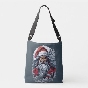 Striking Samurai Santa Claus Crossbody Bag