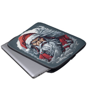 Striking Samurai Santa Claus Laptop Sleeve
