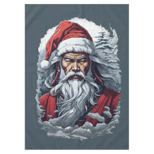 Striking Samurai Santa Claus Tablecloth