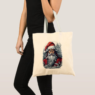 Striking Samurai Santa Claus Tote Bag