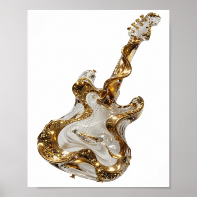 Striking Silver ABSTRACT ART Abstract Design Poster (Front)