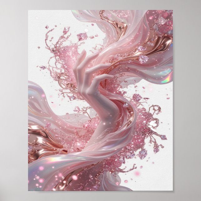 Striking Silver ABSTRACT ART Abstract Design v2 Poster (Front)