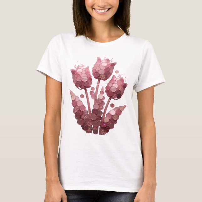 Striking Silver ABSTRACT ART Design T-Shirt (Front)