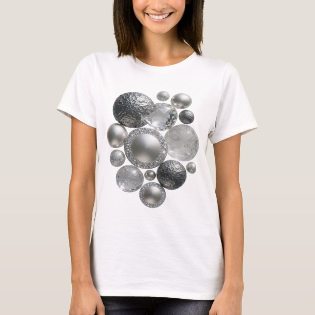 Striking Silver ABSTRACT ART Graphic Tee (Front)
