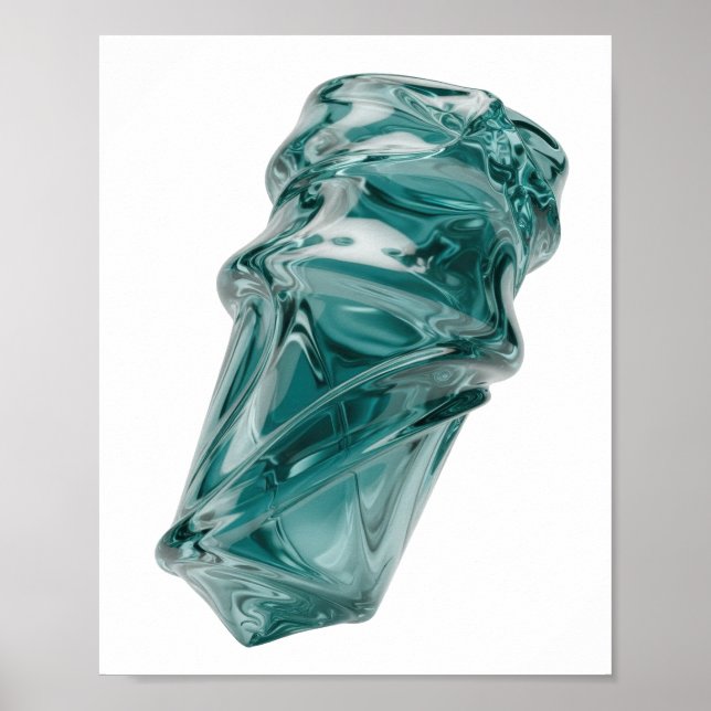 Striking Silver ABSTRACT ART Modern Design Poster (Front)