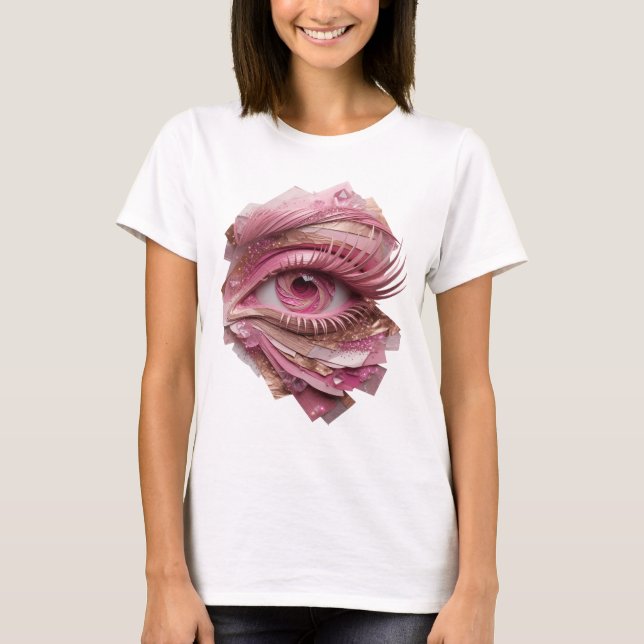 Striking Silver ALL SEEING EYE Quote Design T-Shirt (Front)
