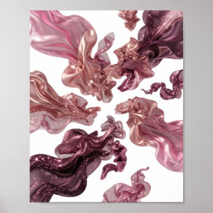 Striking Silver FLYING FABRIC Design Poster