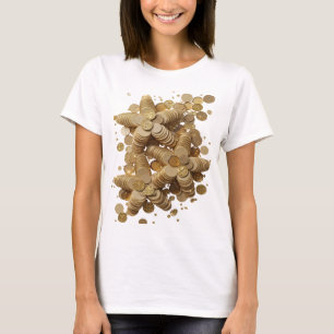 Striking Silver GEMS OF ABUNDANCE Artistic Motif T-Shirt