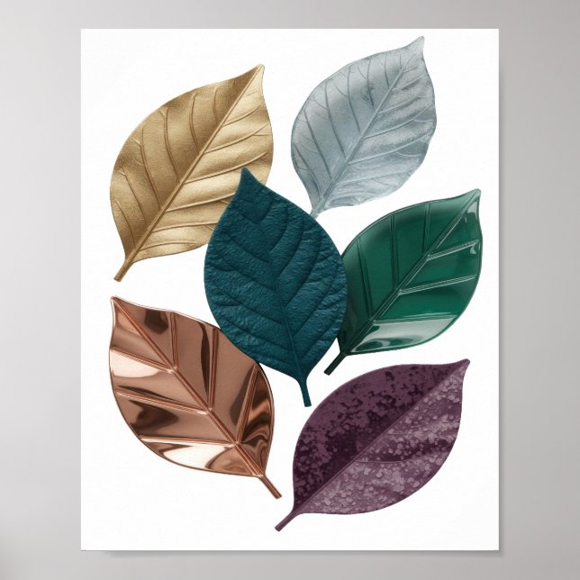 Striking Silver LEAFY T DESIGN Print (Front)