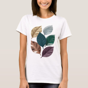 Striking Silver LEAFY T DESIGN Print T-Shirt