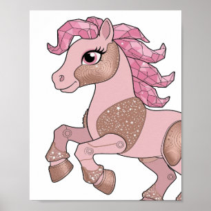 Striking Silver MY LITTLE PONY Modern Design Poster