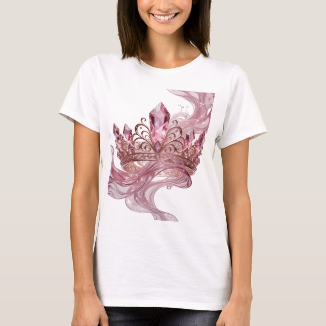 Striking Silver PRINCESS CROWN Statement Design T-Shirt (Front)