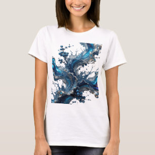 Striking Silver WATER SPLASHES AND METALLIC BALLS T-Shirt